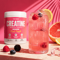 Poudre de créatine monohydrate aromatisée OEM, mélange pour boisson sportive au citron, aux baies et à la pastèque