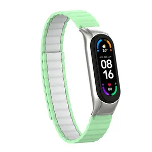 Dây Đồng Hồ Xiaomi Band 50333, Một Dây Đeo, Hai Dây Đồng Hồ, Dây Đồng Hồ Từ Tính Màu Trắng Matcha 3456