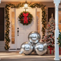 Décorations de Noël gonflables de grande taille en gros, ballons de Noël en plein air, boule à effet miroir, grosses boules de Noël, boules rouges de Noël
