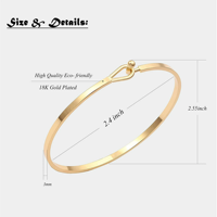 Laiton personnalisé avec plaqué or Fashion Fine Jewelry Bracelets Bangles Bijoux minimalistes