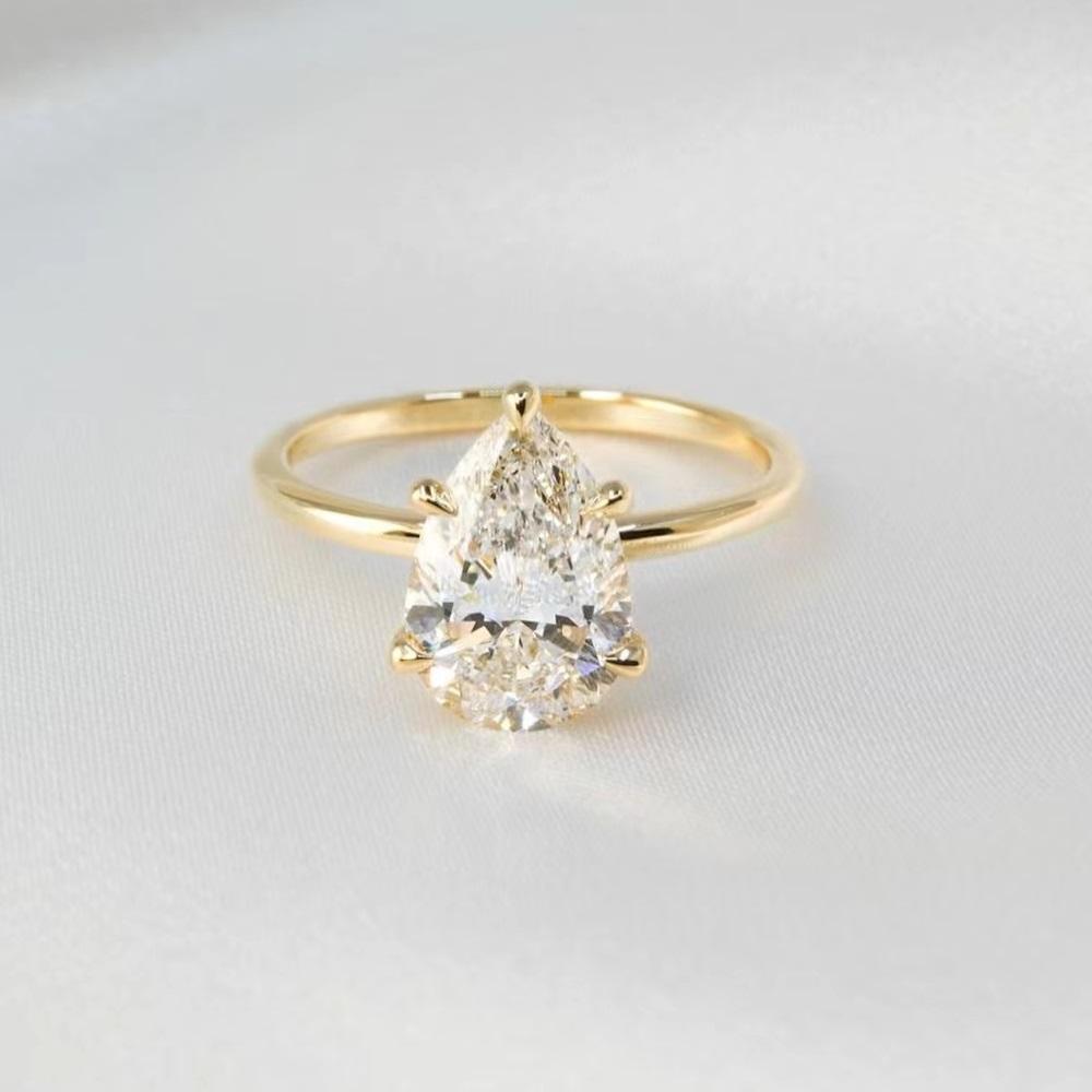 แหวนทรงลูกแพร์ 14K 2ct