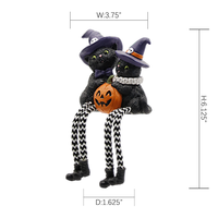 Halloween-Eulen-Statue aus Harz mit Kürbis und hängenden Beinen, Gothic-Dekor im Holzschnitzstil, Heimdekoration, Großhandel, Fabrik, OEM