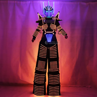 Oferta Especial: Disfraz de Mascota Robot LED Bailarín Multicolor con Sonido, Traje Gigante Portátil para Promoción en Ferias Comerciales y Exposiciones