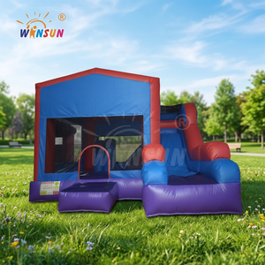 WINSUN <b>Inflatable</b> Bounce <b>House</b> with Slide PVC Waterproof CE Certified Custom Logo for Kids Birthday Party Outdoor Rental Event - Product Image 1