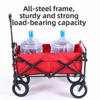 Chariot pliable en acier pour extérieur, transport portable de courses, supermarché, camping, photographie