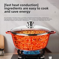 Ensemble de 12 ustensiles de cuisine antiadhésifs de style occidental, différentes tailles, casseroles et poêles en aluminium, couvercles en verre trempé pour cuisinière à gaz, cuisine à domicile