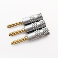 Connecteur de haut-parleur plaqué or 4 mm en cuivre, prise audio rouge et noire pour amplificateur HiFi et câble de cinéma maison
