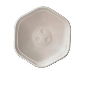 Bol à salade hexagonal jetable biodégradable 750ml 1000ml 1300ml 1600ml capacité canne à sucre alimentaire Bagasse pulpe couvercle salade à emporter - Product Image 6
