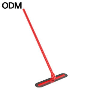 Brosse à béton en acier inoxydable avec lame rouge pour finition de sol, manche en aluminium réglable de 5,4 m - Product Image 1