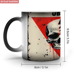 Mug en céramique noir givré 11oz, tasse magique changeante de couleur, tasse de voyage sensible à la chaleur - Product Image 1