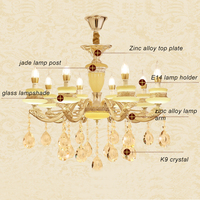 Decorativo CrystalHanging flor colgante lámpara Hotel lámpara de la vela de la luz de lámpara Europea candelabro de cristal