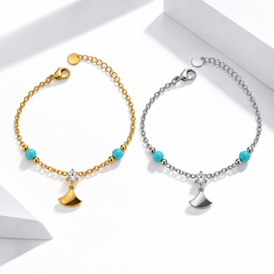 Colored Bead <b>Charm</b> <b>Bracelet</b> Stainless steel, colored beads and cubic zirconia Lobster Clasp Gold and <b>silver</b> colors - Product Image 1