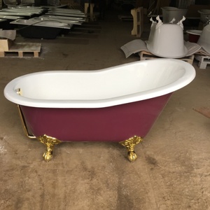 Tùy chỉnh sang trọng nhỏ bồn tắm đúc đá cẩm thạch clawfoot với dép thiết kế tùy chỉnh sơn bồn tắm - Product Image 3