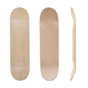 7-lagiges Teck Deck Holz gebeiztes Skateboard Abgerundete leere Decks Kanadisches Ahornholz gedruckt 8 Zoll Wrap Thick Hersteller
