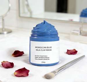 <span class=keywords><strong>Masque</strong></span> facial en argile bleue marocaine naturelle, éclaircissant, détoxifiant, nettoyant les pores - Product Image 5
