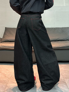 <span class=keywords><strong>Pantalones</strong></span> Vaqueros de Cintura Alta y Pierna Ancha, Estilo Hip Hop, Bordado Vintage Personalizado, Marca de Moda, Casuales y Versátiles <span class=keywords><strong>para</strong></span> Mujer - Product Image 6