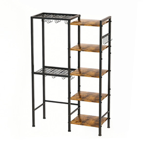 ZhaoShenG 5 Layer Cookware Storage Rack Multi Functional Floor <b>Standing</b> Kitchen Organizer With Hooks For Pots <b>Pans</b> And Utensils - Product Image 5