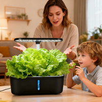 Jardinière hydroponique intelligente de bureau avec pompe, lumière de croissance LED à spectre complet et humidification ultrasonique