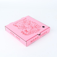 Boîte à pizza en carton ondulé rose, impression personnalisée du logo, écologique, portable, 10, 12, 14, 15, 16, 18 pouces