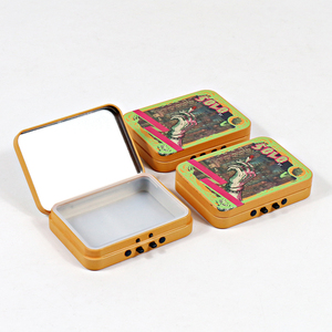 Boîte en métal à charnières résistante aux enfants avec séparateur, étui <span class=keywords><strong>rectangulaire</strong></span> en métal CR pour 5 paquets <span class=keywords><strong>de</strong></span> menthe, <span class=keywords><strong>fleurs</strong></span>, herbes, stockage, marque privée - Product Image 3