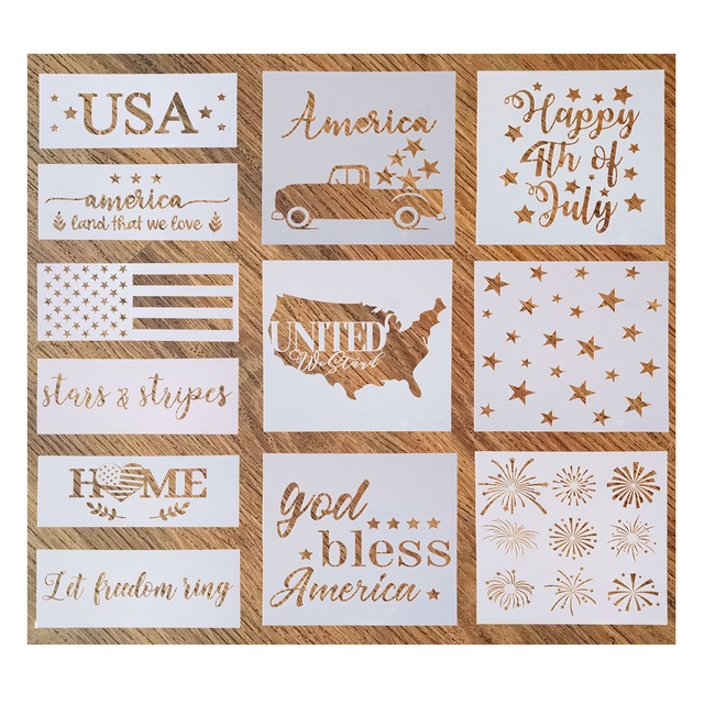 Natiaonl Day Independent Day Plain Stencil Sheet Stencil Paper Letters Stencil Kit Drawing Template