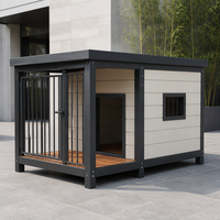 Nichoir pour chien extérieur en acier robuste, structure modulaire démontable, résistant aux intempéries