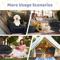 Siège de voiture personnalisé pour chiens de petite/moyenne taille, coussin épais en velours et éponge, siège surélevé, amovible, lavable, laisse de sécurité, mousse à mémoire de forme