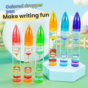 Stylo <span class=keywords><strong>gel</strong></span> multicolore créatif à effet <span class=keywords><strong>sablier</strong></span> flottant, anti-stress, avec bille de sable mouvant, jouet publicitaire personnalisé - Product Image 1