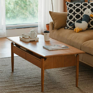 Mesa de Centro Ruogu de Madera de Cerezo, Estilo Nórdico Minimalista, Madera Sólida para Sala de Estar, Mesa de Té Japonesa para el Hogar - Product Image 3