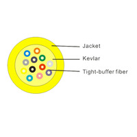 Multi-Fiber Singlemode GJFJV Indoor Fiber Optic Distribution cable