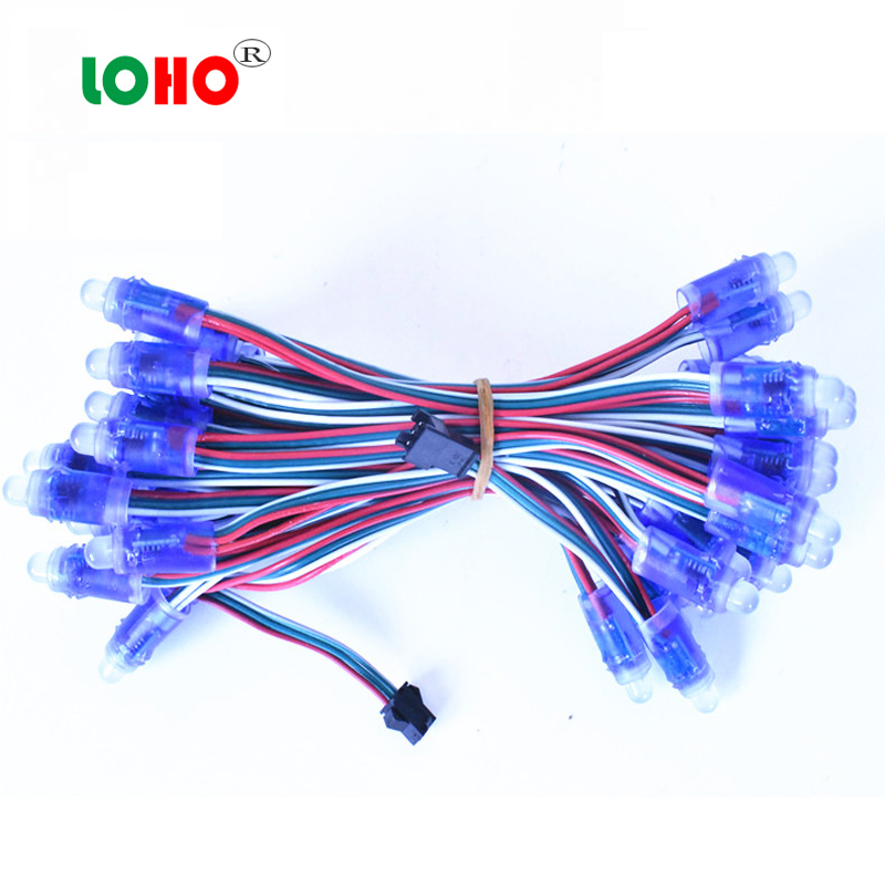DC5V/12V 12MM RGB Full Color DMX Custom Long Line LED Pixel Light IP67 Waterproof F8 PCB WS2811 for LED Advertising String Light