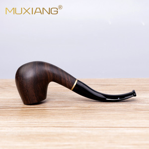 Muxiang Wooden Tobacco Pipe Bent Type Solid Wood Hand Carved For Smoking - Product Image 2
