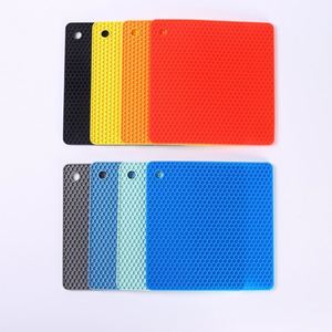 Square Honeycomb Silicone BPA Free <b>Placemat</b> OEM Brand Heat Insulation Anti-Scalding Non-Slip Kitchen Dining <b>Table</b> Mat Model F6 - Product Image 2