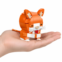 Set de Bloques de Construcción de Gato Naranja, Juguete de Construcción STEM, Ladrillos Educativos DIY, Kit de Modelo de Animal, Regalo para Niños de 6 Años en Adelante