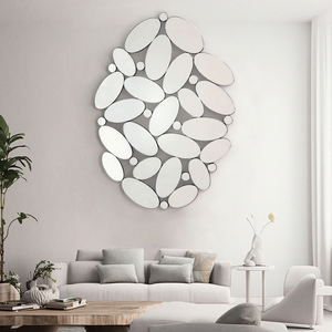 Cadre de <span class=keywords><strong>miroir</strong></span> décoratif ovoïde en grappes d'art moderne <span class=keywords><strong>Miroir</strong></span> mural de forme irrégulière pour la maison Salle de bain Entrée Salon Bureau - Product Image 4