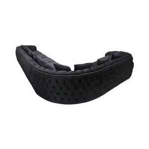 Canapé de Salon noir canapé en tissu de velours rembourré avec décor en acier inoxydable doré pour meubles de maison d'hôtes de salon Villa - Product Image 6