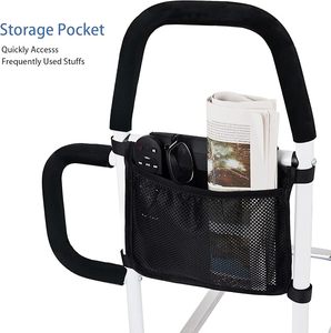 Garde de rail de lit accessible pour senior avec sac de rangement facile pour lits simples King Queen Capacité de 300 lb Déambulateur - Product Image 4