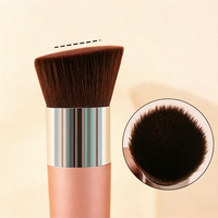 Pinceau de maquillage de haute qualité avec manche en plastique, pinceau de maquillage personnalisé avec logo, pinceau de mélange, poils synthétiques, crème, liquide, poudre, maquillage