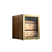 Humidor électrique de luxe à bords incurvés avec refroidissement par compresseur pour cigares, idéal pour la maison