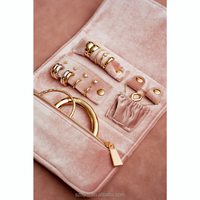 Pochette de voyage en velours pour bijoux, organiseur de bijoux de luxe, élégante pochette de rangement pour bagues, boucles d'oreilles, colliers