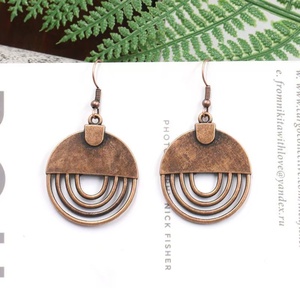 Pendientes Redondos con Colgante de Girasol Estilo Bohemio Vintage, Joyería de Aleación de Moda Étnica para Mujer, Regalo de Navidad para Fiestas - Product Image 2