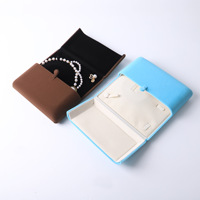 Coffret de rangement carré en velours multicolore à double ouverture pour bijoux, étui moderne personnalisé pour boucles d'oreilles et colliers de perles avec bouton
