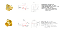 Connecteur de base d'antenne PCB SSMP-JHD-4-WP 50 Ohm DC-18GHz, connecteur coaxial vertical à double broche de positionnement en laiton plaqué or