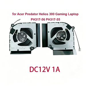 DC12V โน้ตบุ๊ค CPU GPU พัดลมระบายความร้อนสำหรับเอเซอร์ <span class=keywords><strong>Predator</strong></span> Helios 300 PH317-55 PH317-56-70XJ พัดลมระบายความร้อนสำหรับแล็ปท็อปสำหรับเล่นเกม DC280010VF0 ใหม่ - Product Image 1