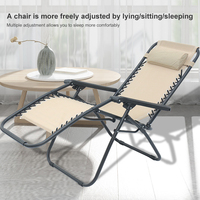 Chaise longue de plage d'extérieur en gros, chaise inclinable à gravité zéro réglable, chaise de jardin pliable