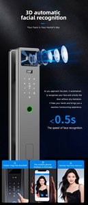 Serratura Intelligente Tuya Wifi con Riconoscimento Biometrico, Impronte Digitali, Viso e Vene Palmari per Porte <span class=keywords><strong>in</strong></span> <span class=keywords><strong>Legno</strong></span> - Product Image 2