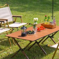 Table pliante Kermit Egg Roll en acier inoxydable, personnalisable, pour l'extérieur, le camping, le pique-nique et les voyages, design Mori Wind