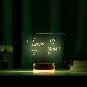 Néon rvb veilleuse créative effaçable acrylique mémo babillard LED veilleuse USB bricolage 3D écriture réinscriptible conseil lumière - Product Image 1
