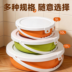 Cubo Plegable Portátil con Tapa, 5L 10L 17L, de Plástico, para Camping, Pesca, Limpieza y Almacenamiento Doméstico - Product Image 4
