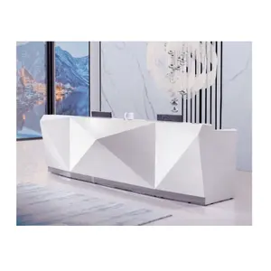 Modern Minimalist Diamond-Shaped Office Reception Desk High-End Custom Front Desk For High-Class Office Building
